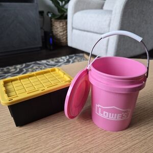 Mini Pink Lowe's Bucket & Storage Tote